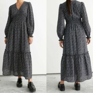 & Other Stories Floral Smocked Maxi Dress